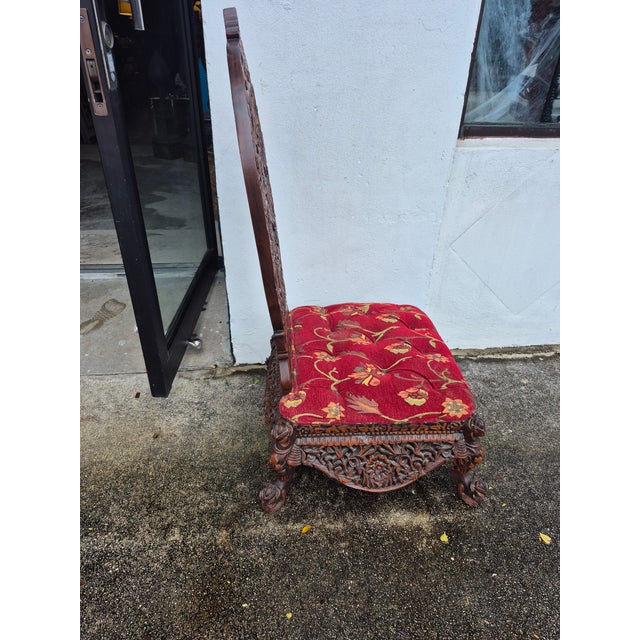 Late 19th Century Antique Anglo Indian Low Meditation Chair For Sale - Image 5 of 10