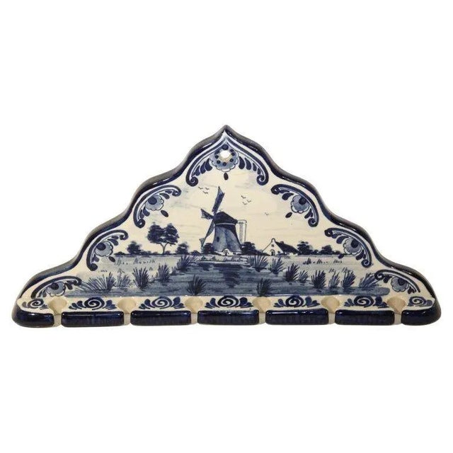Vintage Blue and White Delft Porcelain Spoon Rack For Sale - Image 13 of 13