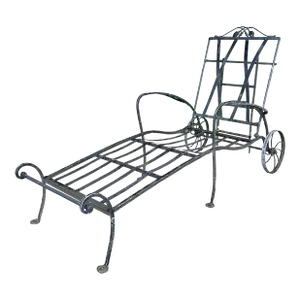 Wrought Iron Salterini Chaise Patio Lounge Chair