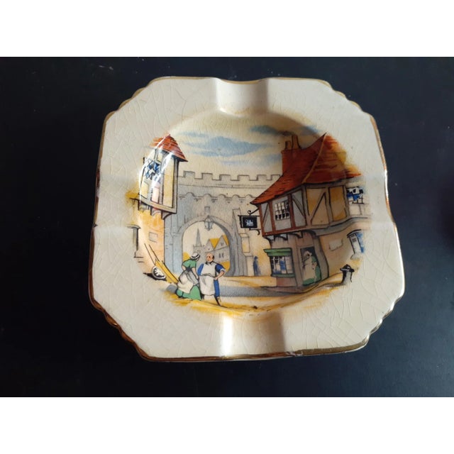 1940s Royal Winton England Square Ashtray For Sale - Image 4 of 7