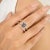 Boho Chic 14k Gold East West Blue Sapphire & Diamond Spiral Cocktail Ring Size 6.5 For Sale - Image 3 of 11