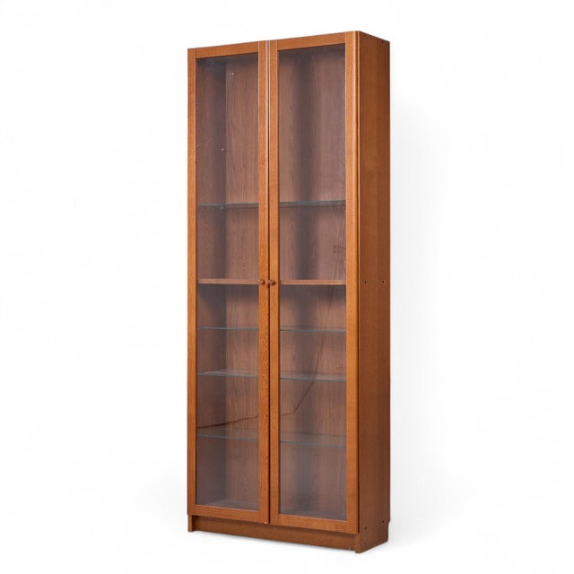 Mid-Century Modern Mid Century Danish Teak Glass Door Display Cabinet For Sale - Image 3 of 7