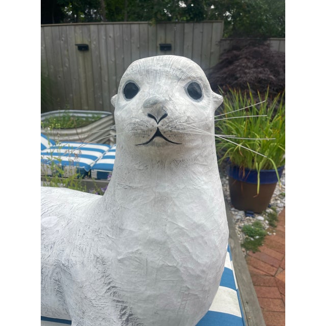 Large 1950s Italian Papier-Mâché Seal Folk Art Sculpture For Sale In Nantucket - Image 6 of 9