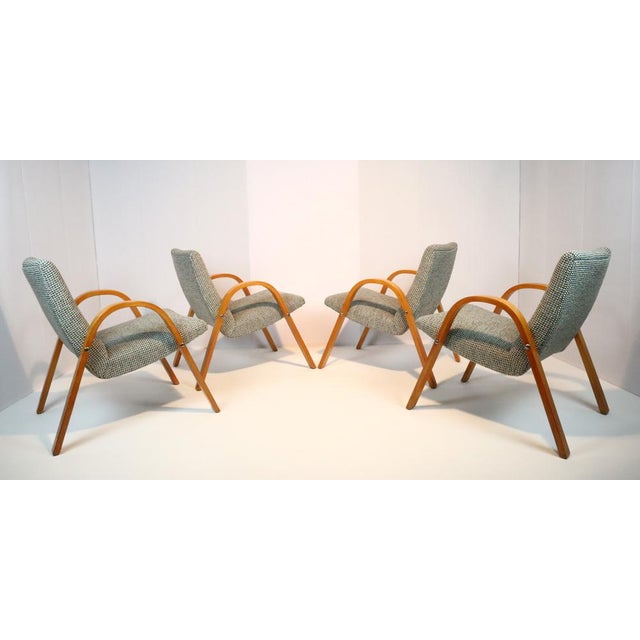 Steiner Armchairs by Hugues Steiner for Steiner, 1950s, Set of 4 For Sale - Image 4 of 13