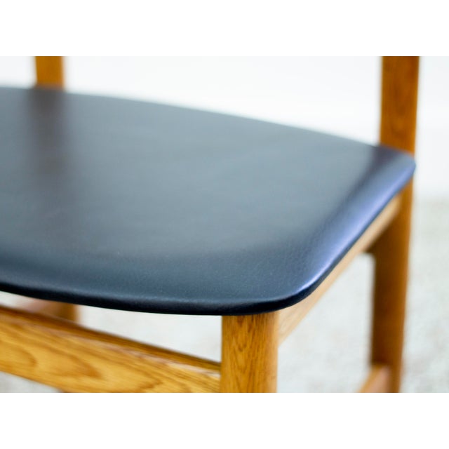 Børge Mogensen 'Øresund' Oak and Black Leather Dining Chairs for Karl Anderson and Söner - Set of Four For Sale - Image 11 of 13