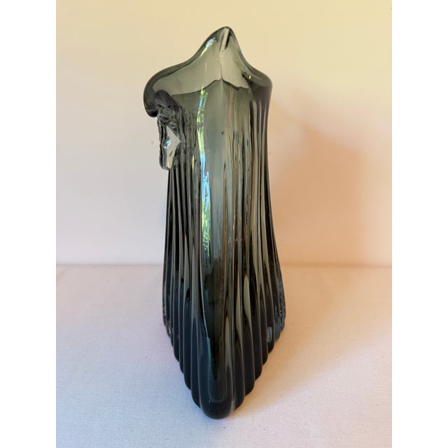 Blenko Vintage Hand Blown Glass Large Owl Vase For Sale - Image 4 of 9