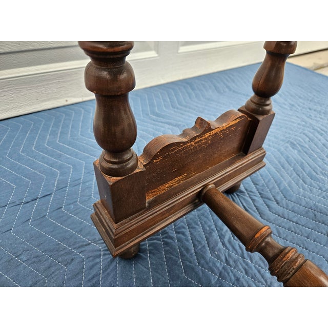 Jacobean Victorian Starburst Pattern Parlor or Side Table For Sale - Image 9 of 15