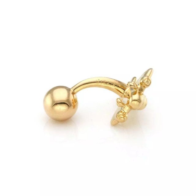 Cartier Cartier 3D Cadillac & Airplane Cufflinks 18k Yellow Gold Ball Stud For Sale - Image 4 of 4