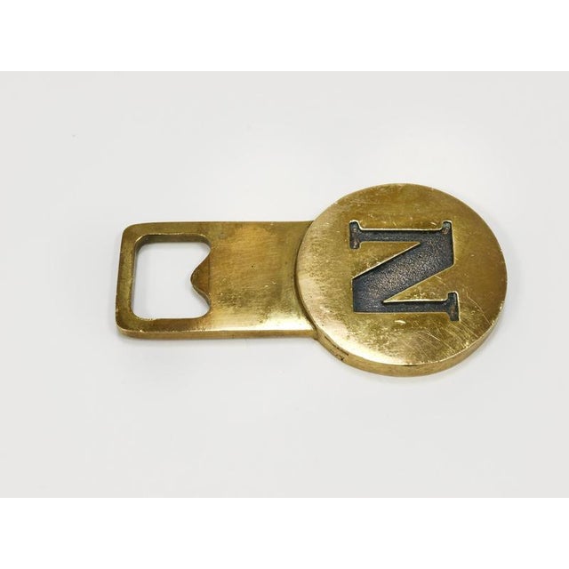 Carl Auböck Brass Letter N Initial Bottle Opener by Carl Auböck, Vienna, 1960s For Sale - Image 4 of 10