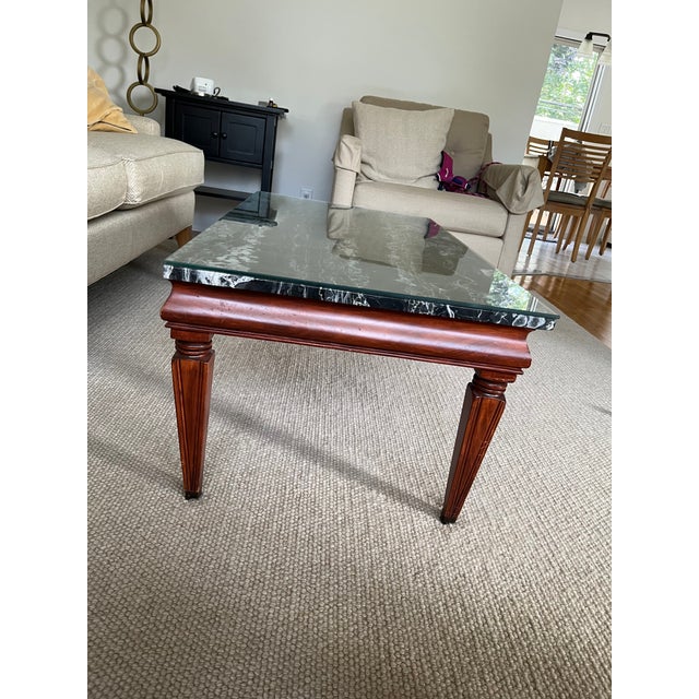 Mid-Century Modern Mid Century Modern Marble & Cherrywood Coffee Table - Model 3162 For Sale - Image 3 of 3