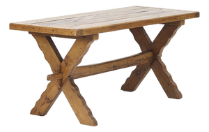 Antique Brutalist Rustic Dining Table in Oak