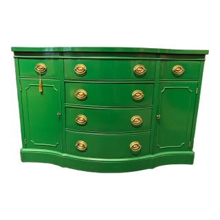 Vintage Green Lacquered Sideboard For Sale