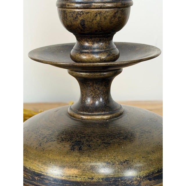 Mid 20th Century English Brass Table Lamps - Lion Paw Feet With Original Shades - a Pair For Sale - Image 9 of 15