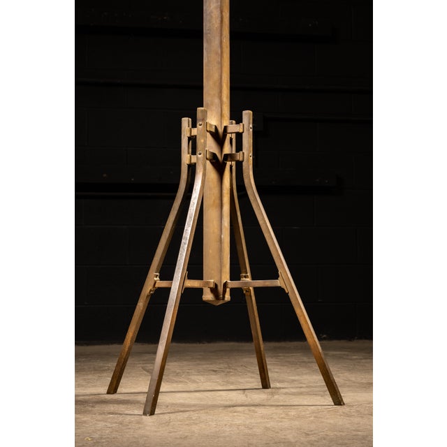 1920s Art Deco Industrial Brass Coat Rack For Sale - Image 4 of 6