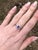 Ceylon Sapphire Ring W Earth Mined Diamonds in Solid 14k White Gold Oval 6x4mm, Size 6.75 For Sale In Columbus - Image 6 of 10