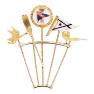 14k Gold Yachting, Rowing, & Duck Hunting Stick Pin Brooch