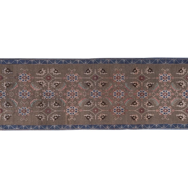 Vintage Brown Turkish Karapinar Rug 2'6'' X 7'5'' For Sale - Image 4 of 10