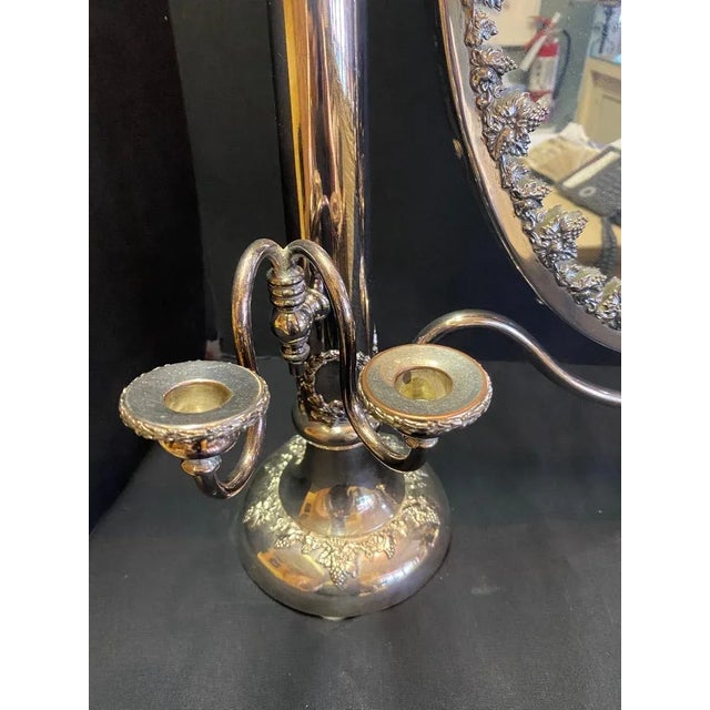 Wood Victorian Sheffield Large Silver-Plated Dressing Mirror For Sale - Image 7 of 13