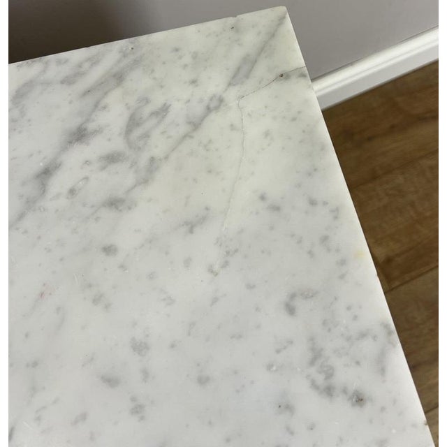 French Bedside Table with Marble Top For Sale - Image 11 of 12