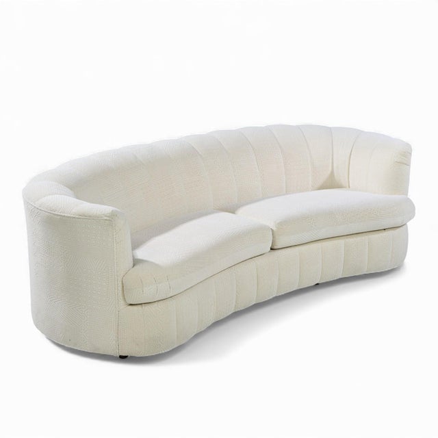 Weiman Mid Century Channeled Crescent Sofa For Sale - Image 9 of 10