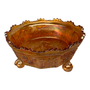 Fenton Art Glass Marigold Carnival Glass Footed Bowl