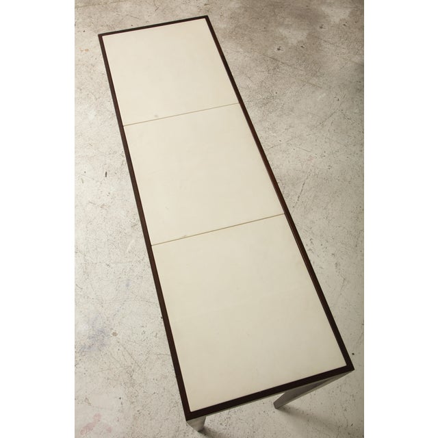 Bespoke Parchment Top Mahogany Console Table For Sale - Image 9 of 10