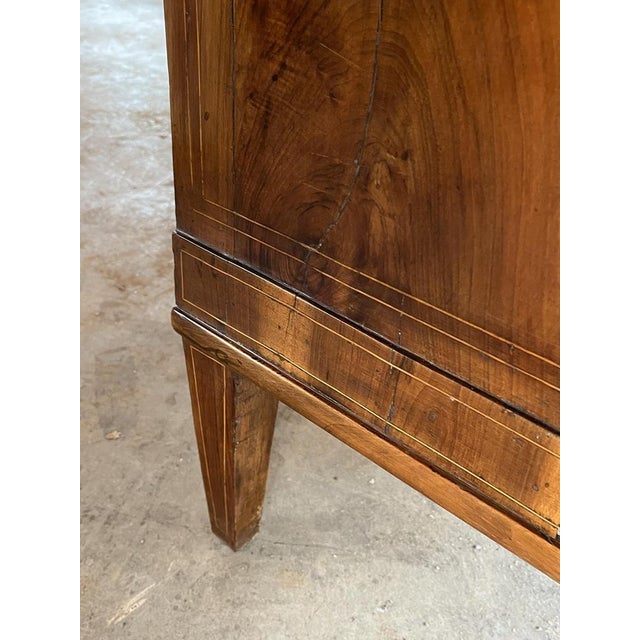 Antique Italian Neoclassical Walnut Commode with Inlay For Sale - Image 17 of 18