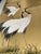 Gold Hand‑Painted Gold Leaf Crane Panoramic Mural Wall Panels For Sale - Image 8 of 8