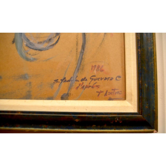 Art Nouveau Sergio Ladron De Guevara Pastel Oil of Toulouse Lautrec Lady 1986 For Sale - Image 3 of 3