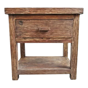 Rustic Deep Grain Wood Nightstand