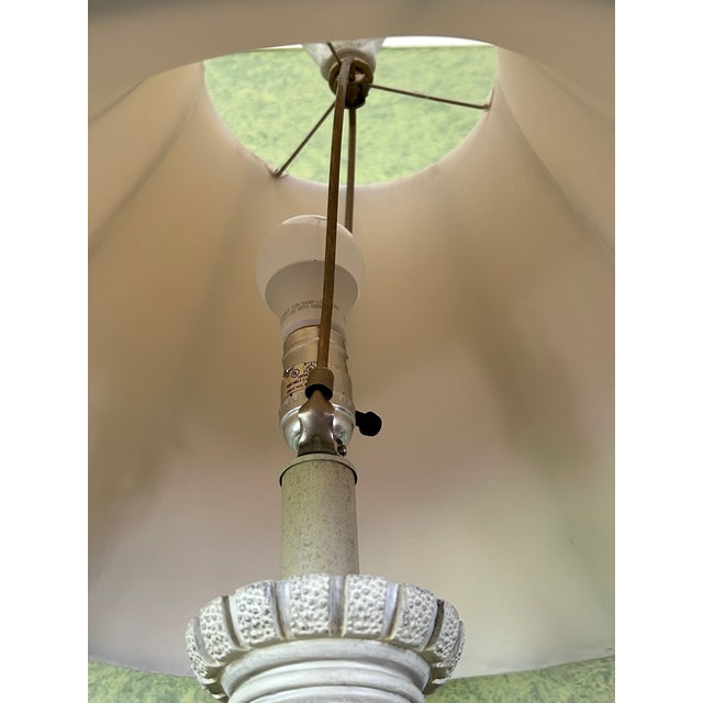 Ceramic 1990s Large Seashell Motif Beach House Lamp With Double Lights For Sale - Image 7 of 12