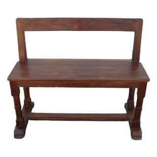 Early 20th Century Solid Indian Rosewood Small Bench For Sale