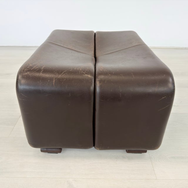 Coronado Leather Lounge Chairs With Ottoman by Afra and Tobia Scarpa For Sale - Image 12 of 18