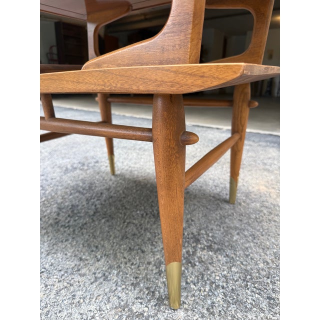 Altavista Lane 1950s Lane Altavista Copenhagen Mid Century Modern Two Tier Walnut End Tables For Sale - Image 4 of 10