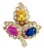 Sapphire Diamond Gold Ring 18k Yellow Floral 3 Stone Halo Style For Sale
