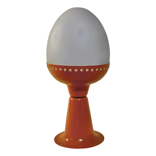 Vintage Space Age Table Lamp in Orange Metal and Glass by Hans-Agne Jakobsson, 1960s For Sale