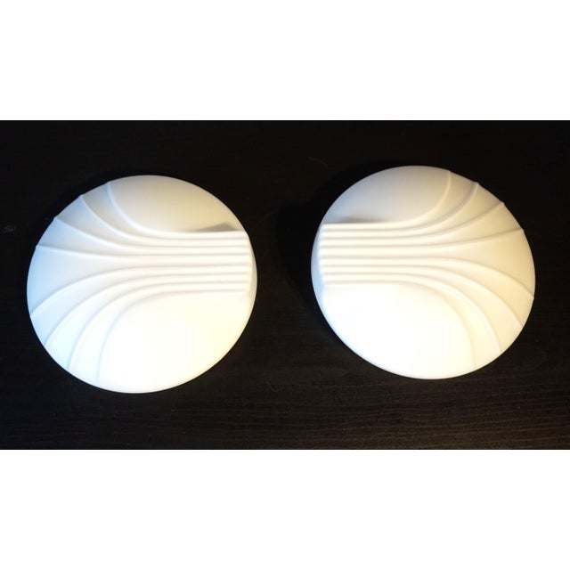 Art Deco Opal Glass Mussel Wall Lamps by Egon Hillebrand for Hillebrand Leuchten, 1960s, Set of 2 For Sale - Image 3 of 18