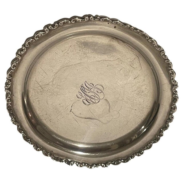 Sterling Silver A. E. Wagner Repousse Salver, 19th Century. Marked A.E. Wagner