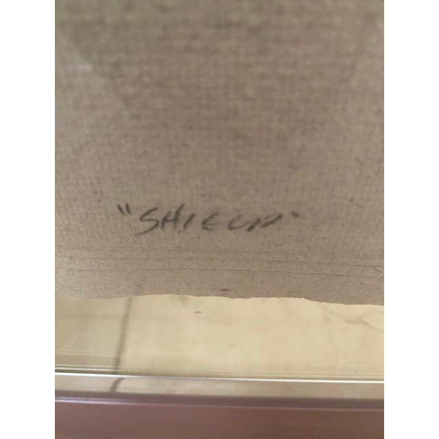 Paper 1980s Mixed Media Paper Wall Art With Floating Acrylic Matting, Signed, Framed For Sale - Image 7 of 11