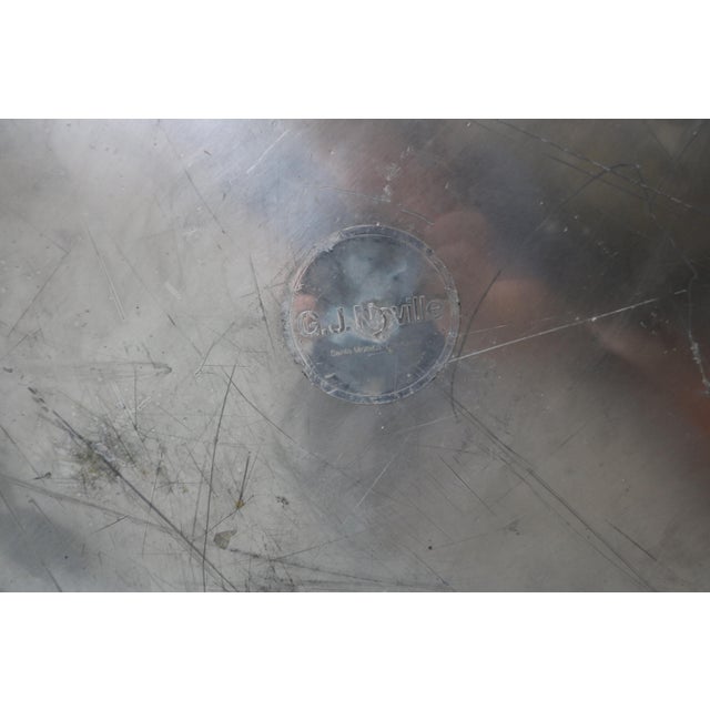 Round Aluminum Chrome and Mirror Drum Canister Coffee Table by Gj