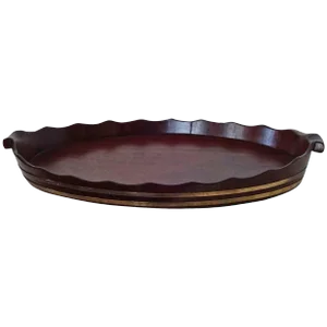 Large George III Oval Mahogany Tray With Fluted Edge