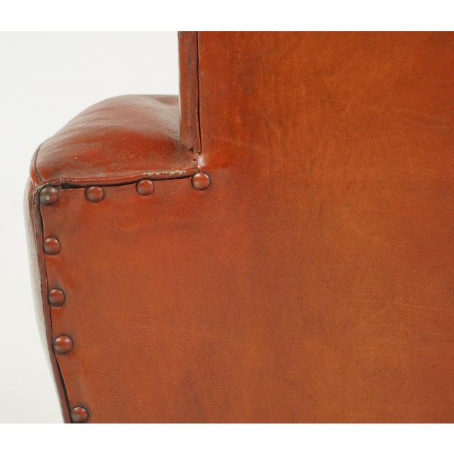 Pair of Original French Art Deco Style Leather Club Chairs For Sale - Image 11 of 11
