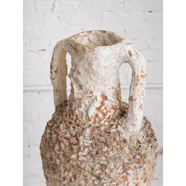 Metal Antique Italian Earthenware Vessel on Iron Stand For Sale - Image 7 of 12