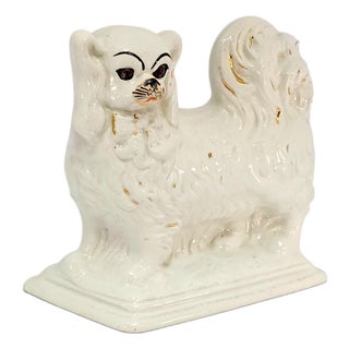 Edwardian English Staffordshire-Style Spaniel, Registered Design No. 542611, C. 1909 For Sale
