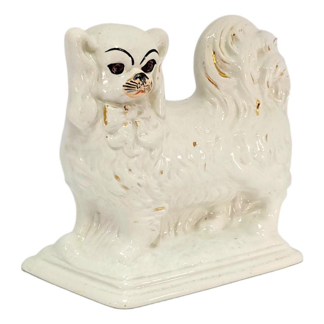 Edwardian English Staffordshire-Style Spaniel, Registered Design No. 542611, C. 1909 For Sale