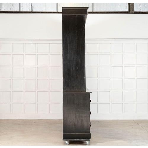Wood French Monumental Ebonised Bookcase, 1900s For Sale - Image 7 of 12