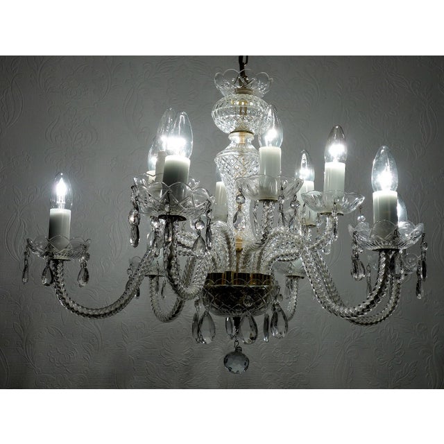 Bohemian Glass Crystal 12-Light Chandelier from Royal Dux, 1970s For Sale - Image 9 of 11