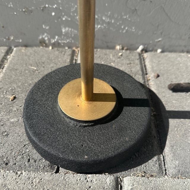 Mid-Century Modern Vintage French Mid-Century Modern Standing Ashtray, Black & Brass, 1950s For Sale - Image 3 of 8