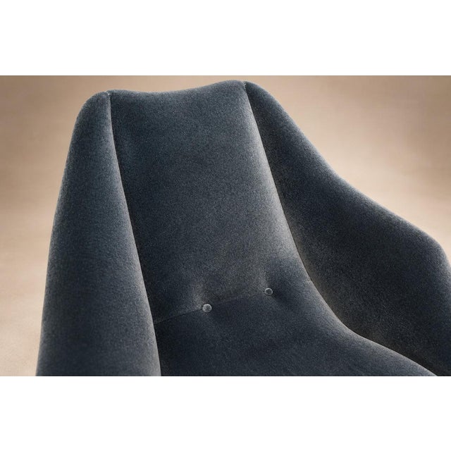 1950s Brazilian Modern “Concha” Armchairs in Iron and Dedar's Blue Mohair, Carlo Hauner, Brazil, 1950s — Lot 83C For Sale - Image 5 of 18