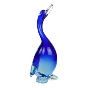 Mid 20th Century Handblown Dark Blue Murano Duck Bird Figurine